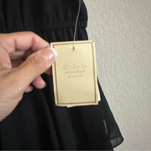 Vintage Y2K Whimsigoth Elegant Black Tiered Ruffle Dress Size 14 NWT - Picture 6 of 11